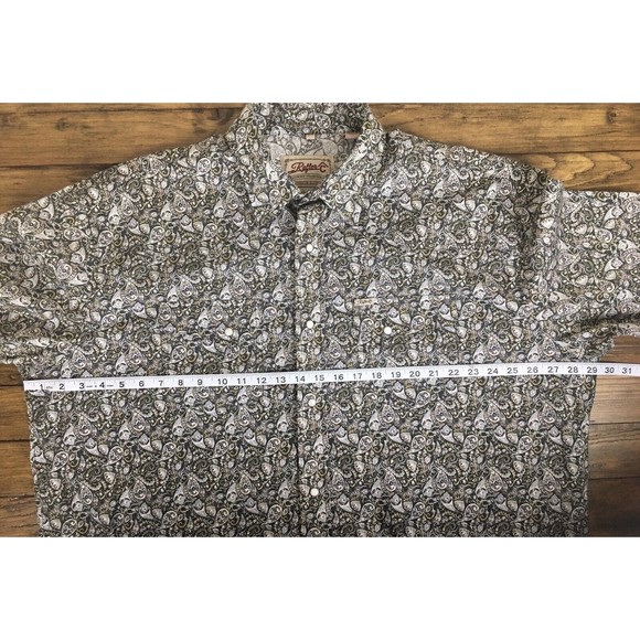 Rafter C Mens Long Sleeve Button Down Paisley Pattern Pearl Snap Shirt size 2XL - Picture 9 of 11